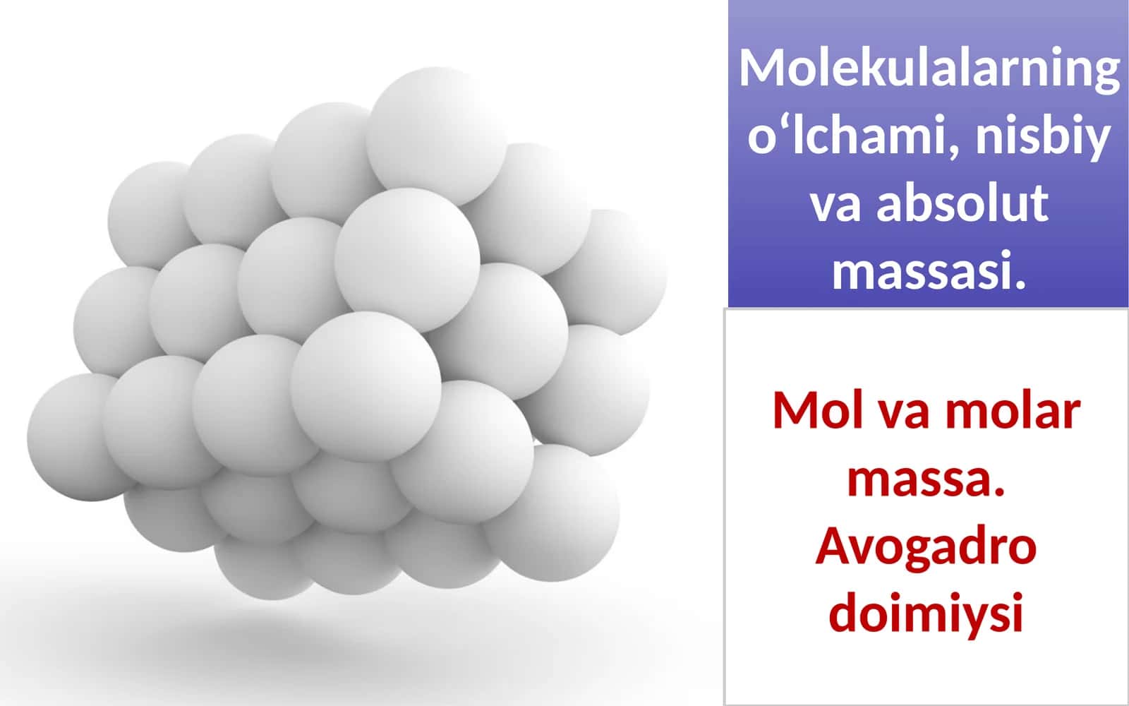 Mol va molar massa