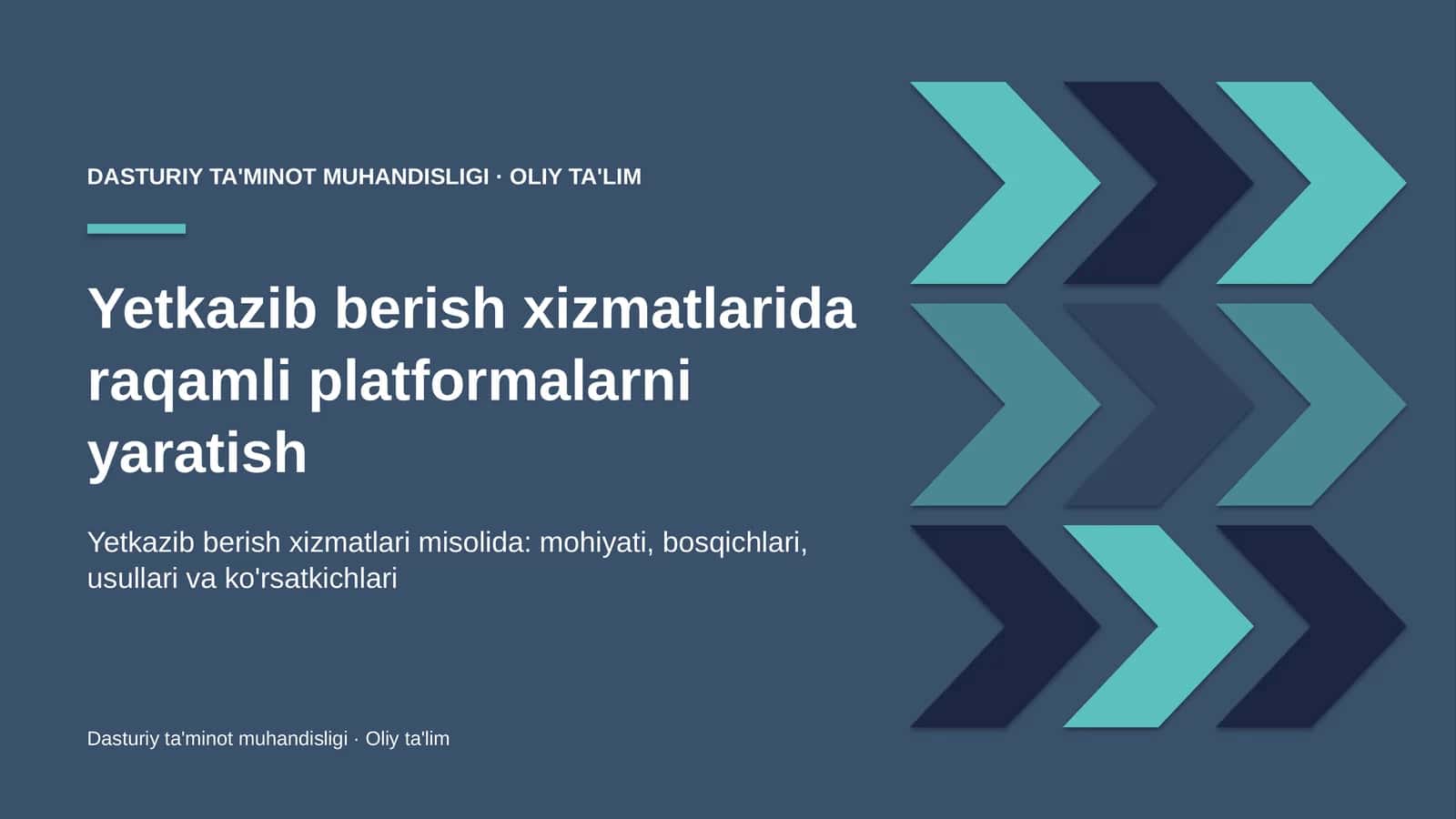 Yetkazib berish xizmatlarida raqamli platformalarni yaratish