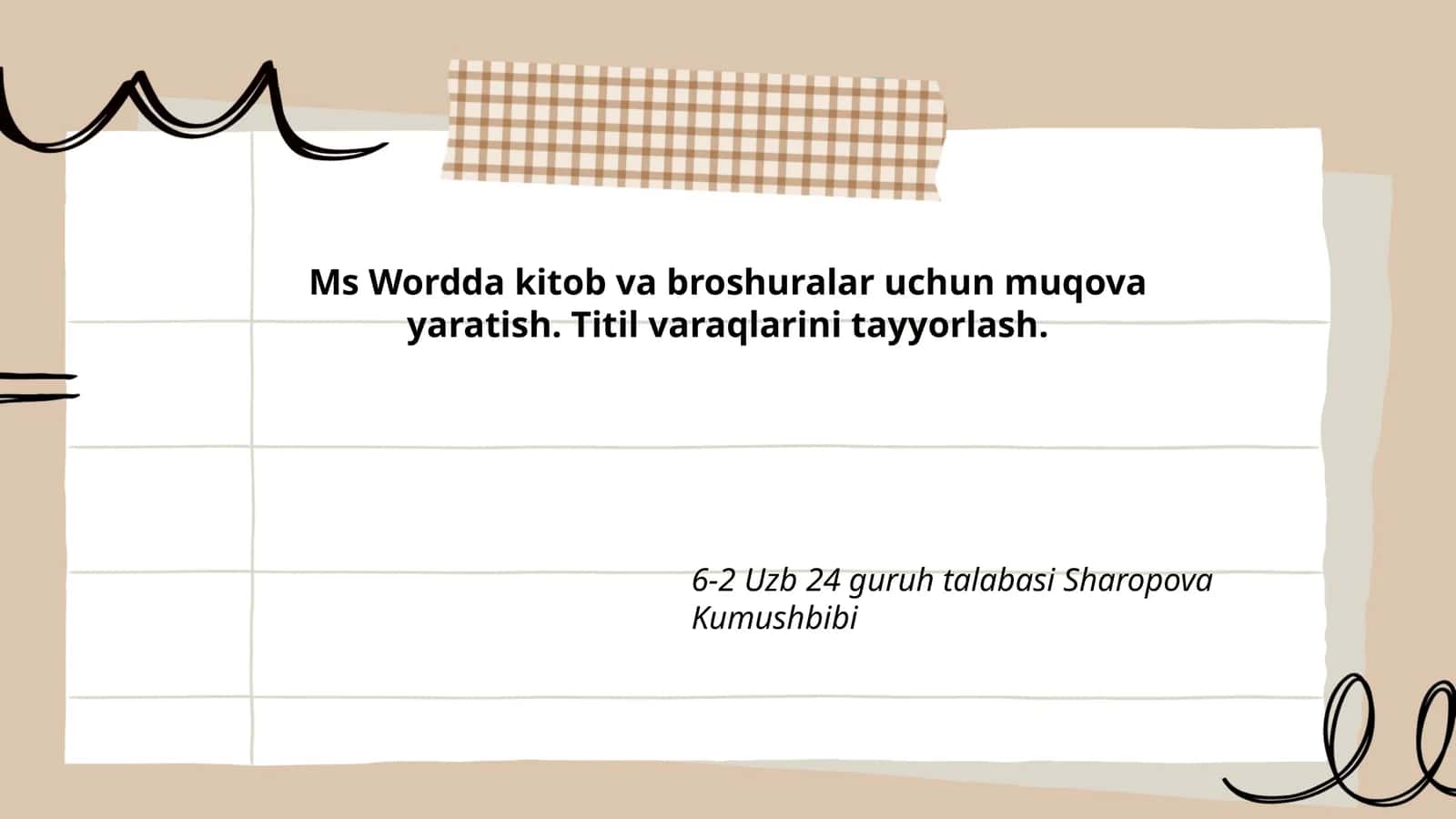 MS Wordda kitob va broshuralar uchun muqova yaratish