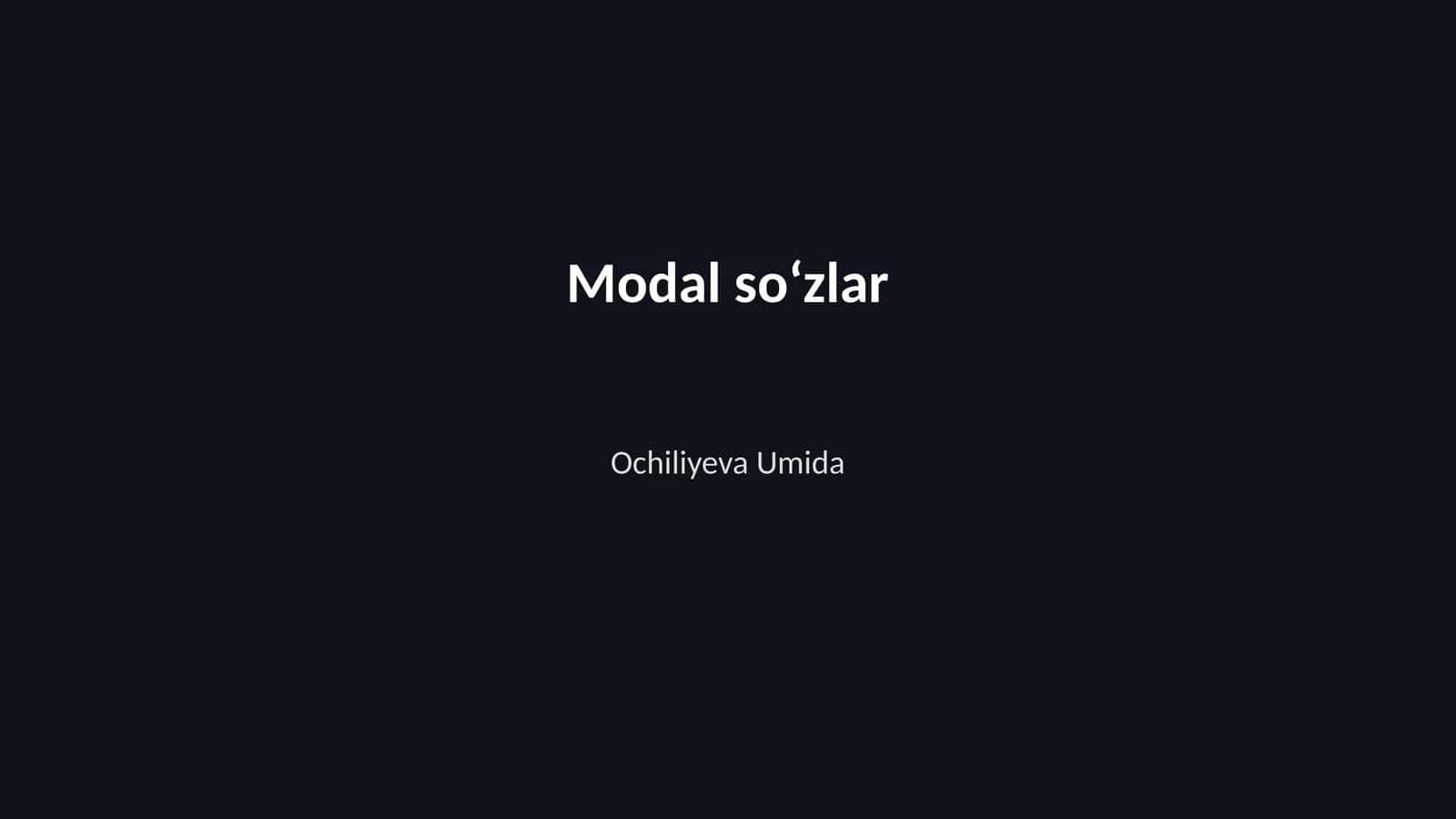 Modal soʻzlar