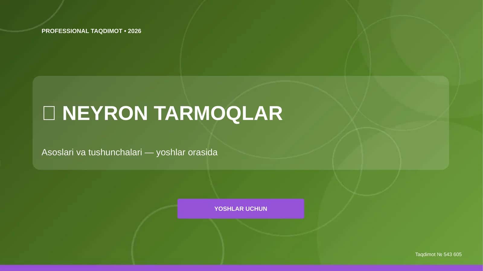 NEYRON TARMOQLAR