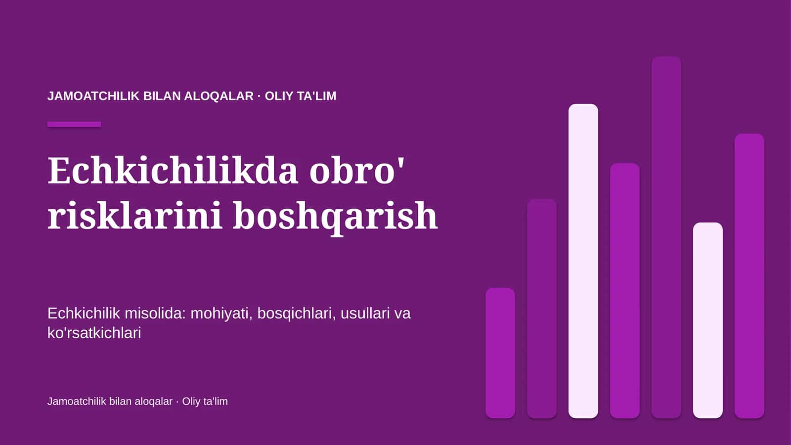 Echkichilikda obro' risklarini boshqarish
