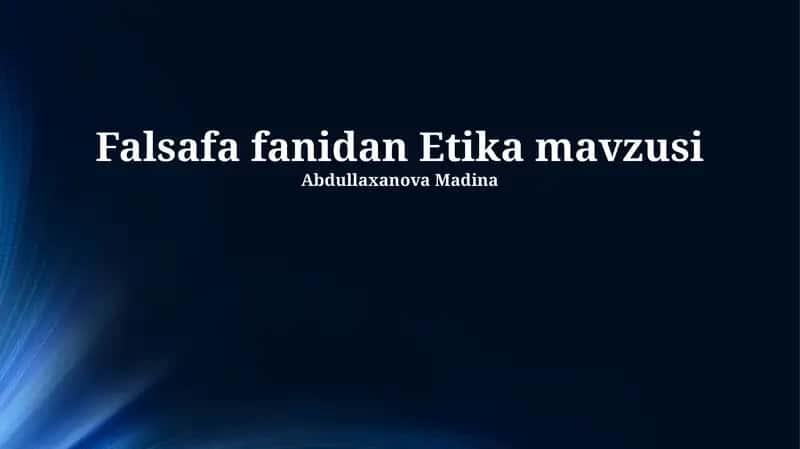 Etika mavzusi
