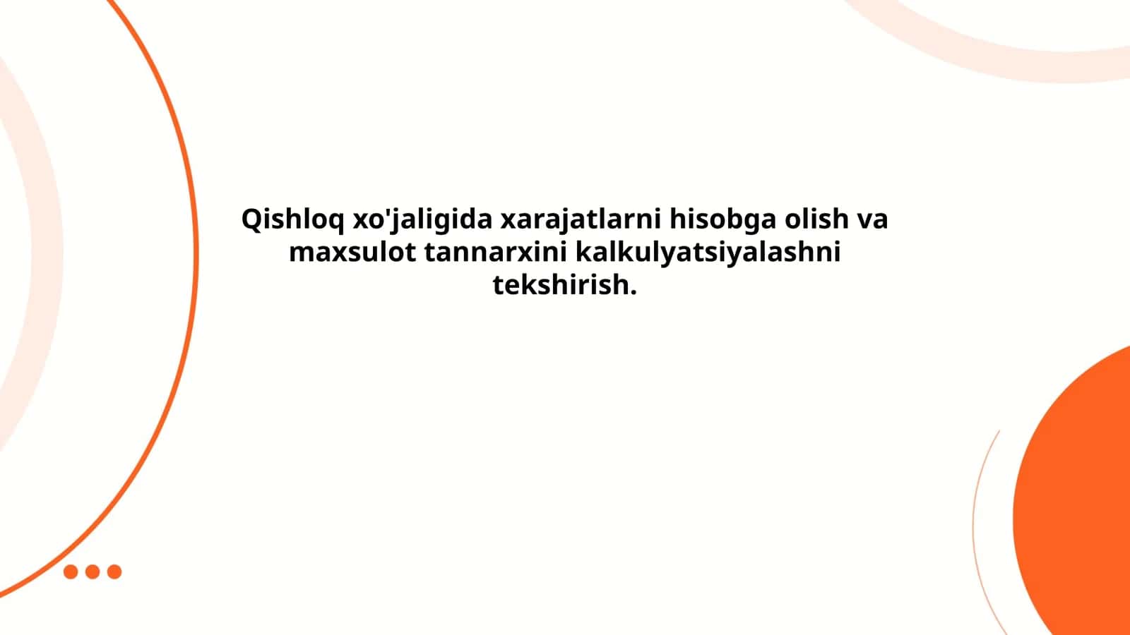 Xarajatlarni hisoblash