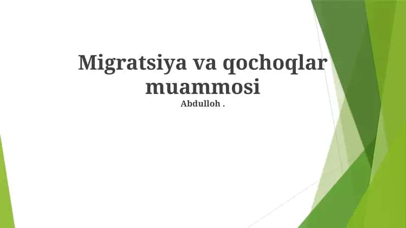 Migratsiya va qochoqlar muammosi