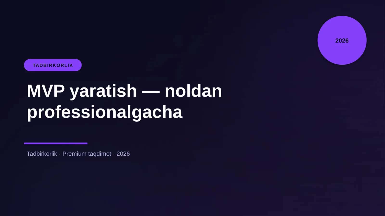 MVP yaratish — noldan professionalgacha