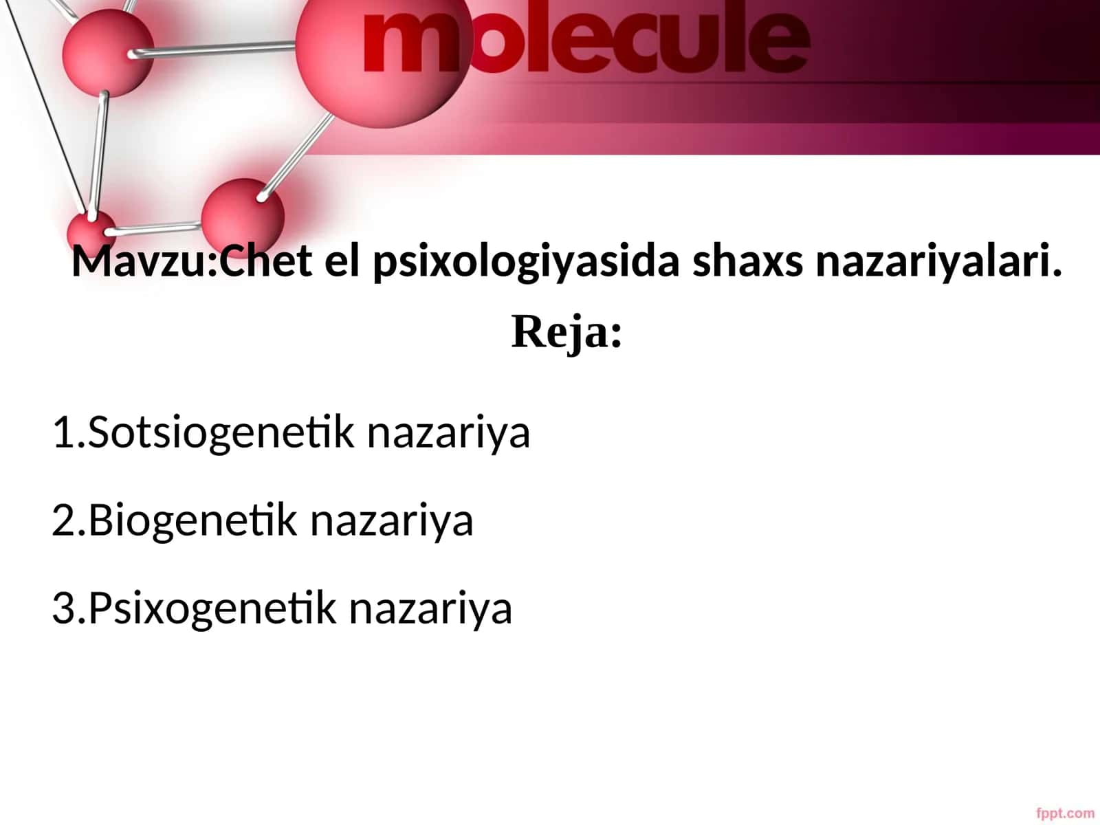 Chet el psixologiyasida shaxs nazariyalari