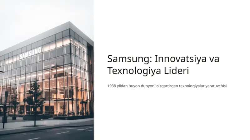 Samsung Kompaniyasining Evolyutsiyasi