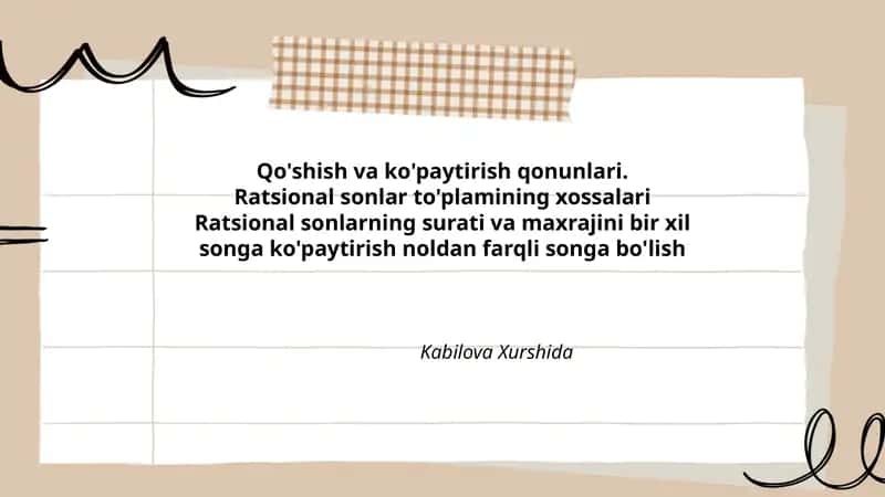 Qo'shish va ko'paytirish qonunlari