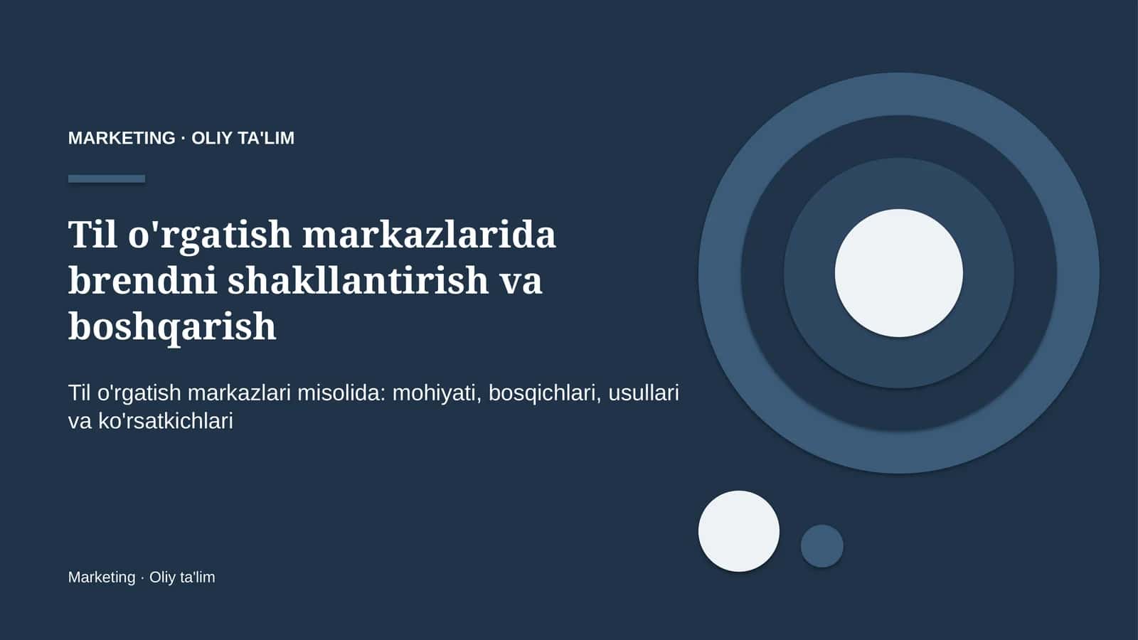 [Til o'rgatish markazlarida brendni shakllantirish va boshqarish]