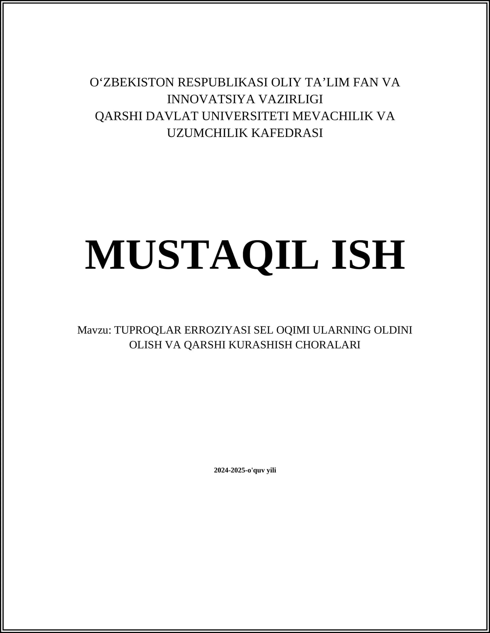 Tuproqlar Eroziyasi