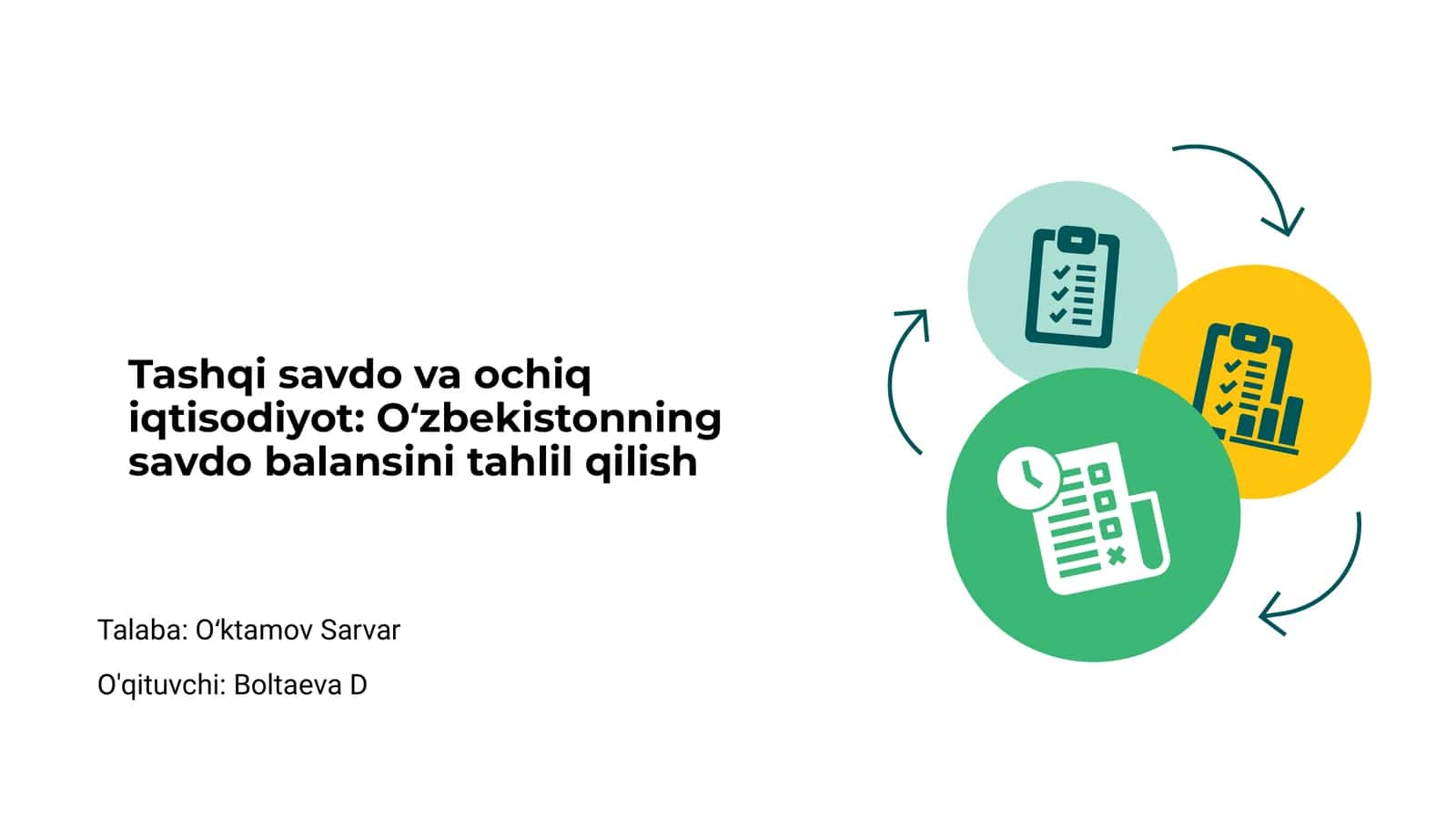Tashqi savdo va ochiq iqtisodiyot: Oʻzbekistonning savdo balansini tahlil qilish