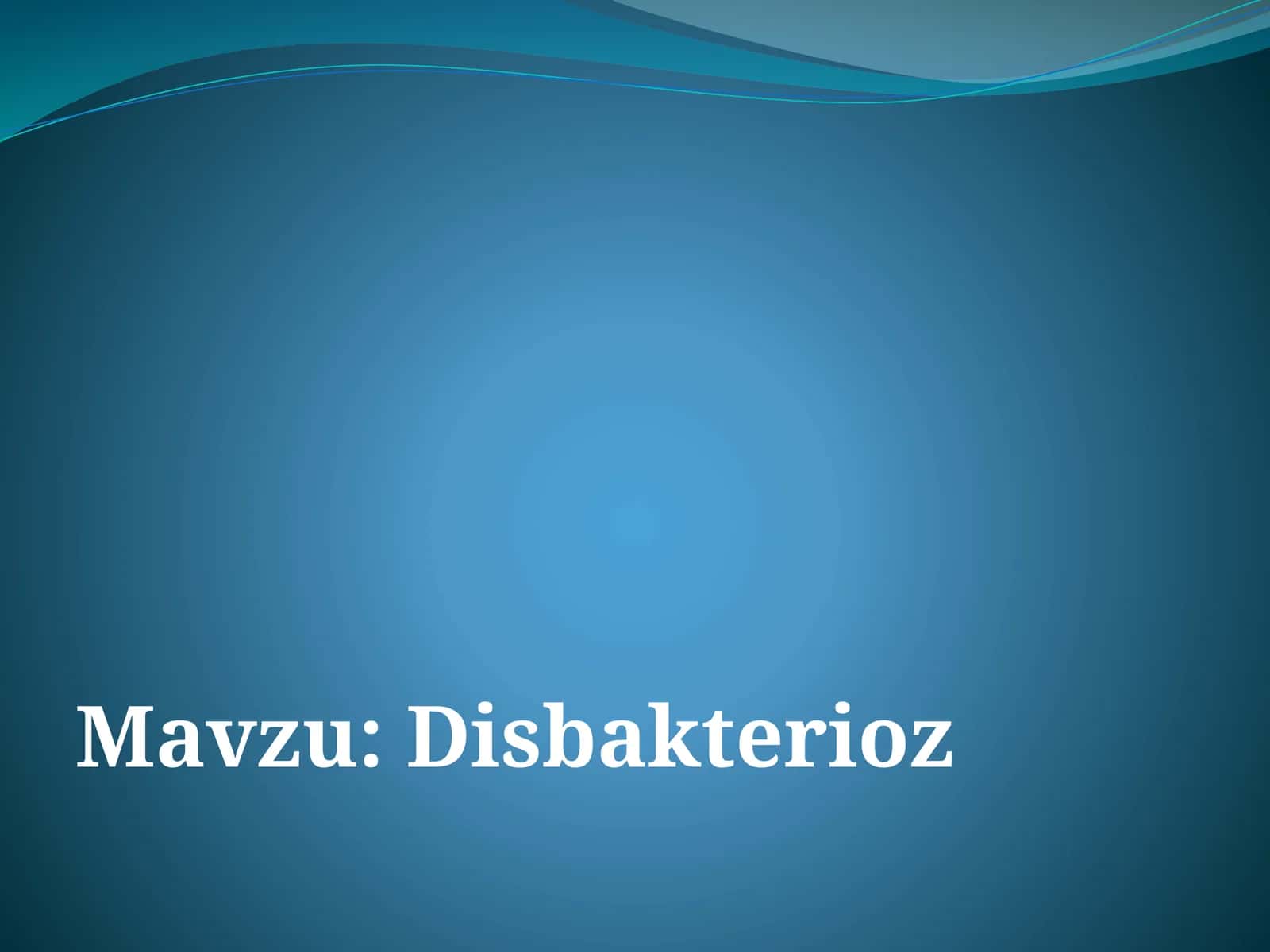 Disbakterioz