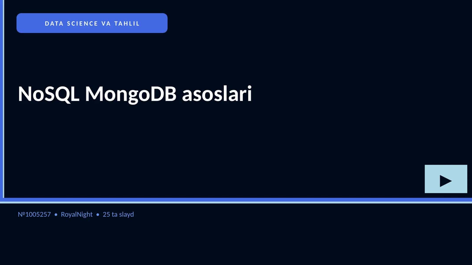 NoSQL MongoDB asoslari