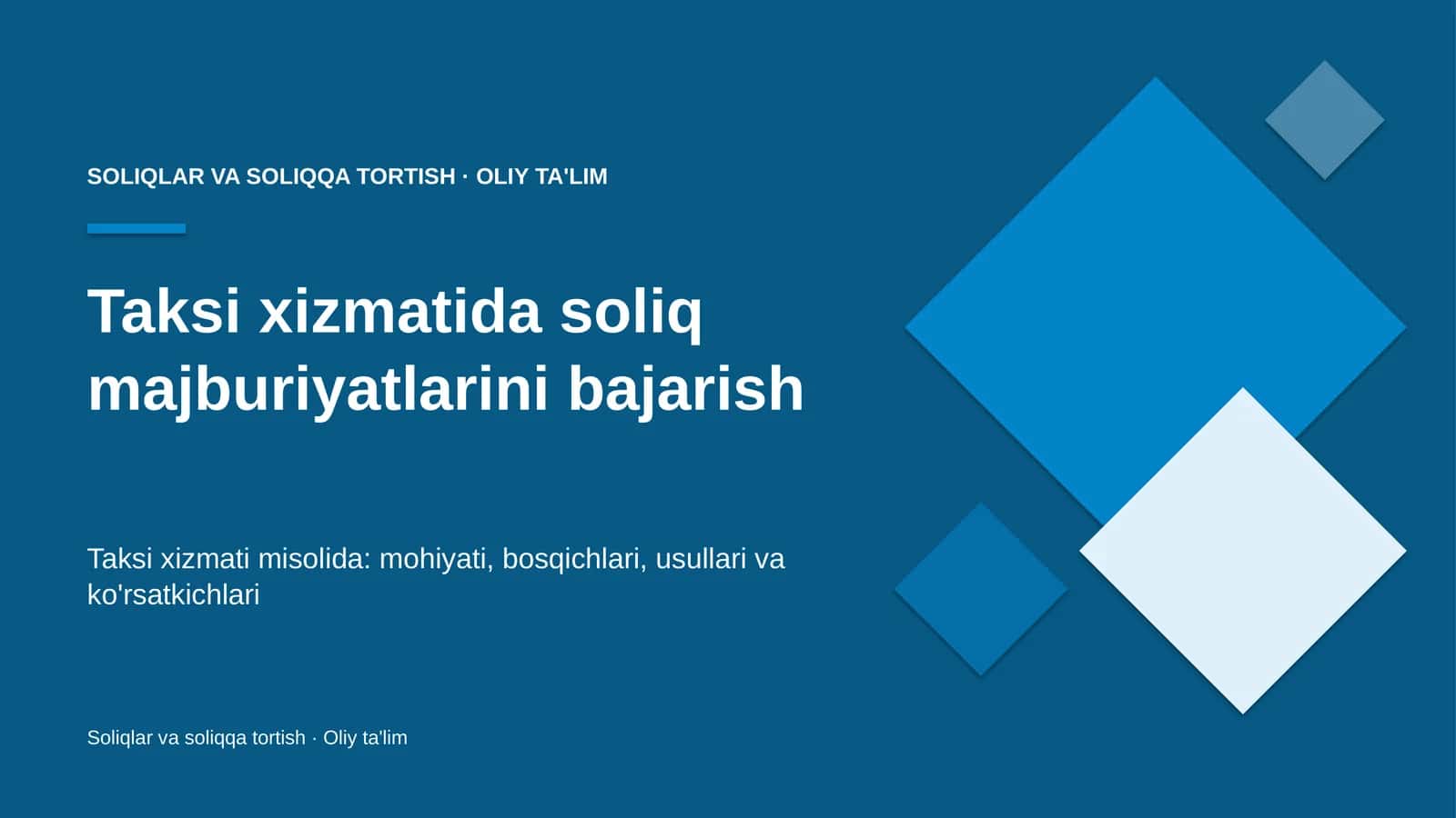 taksi xizmatida soliq majburiyatlarini bajarish 6925
