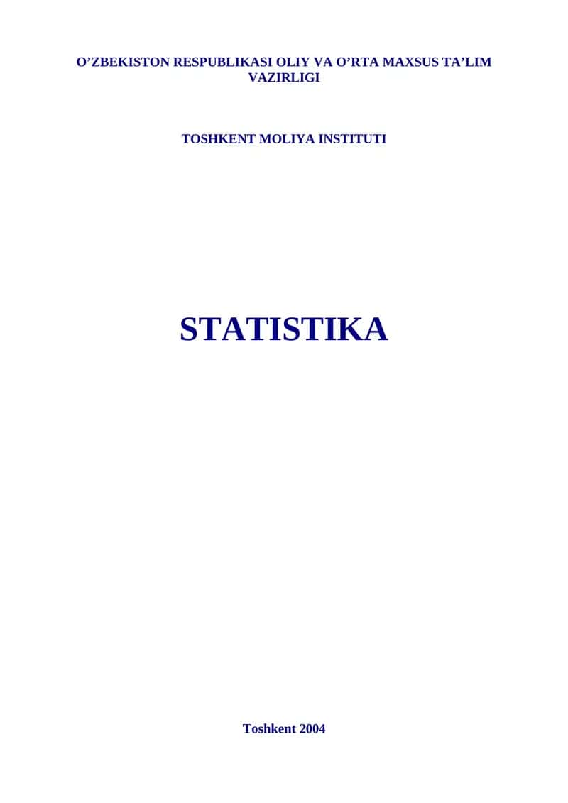 Statistika (darslik)