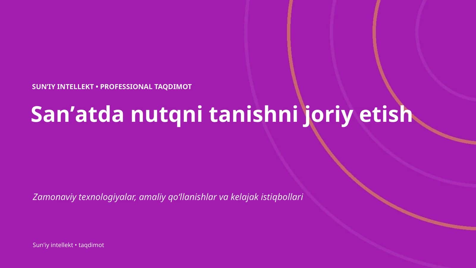 Sanʼatda nutqni tanishni joriy etish