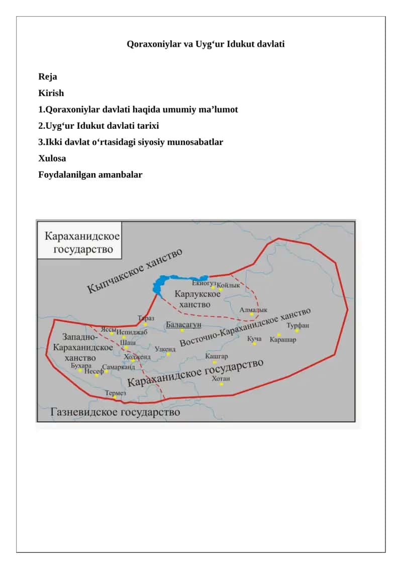 Qoraxoniylar va Uyg‘ur Idukut davlati