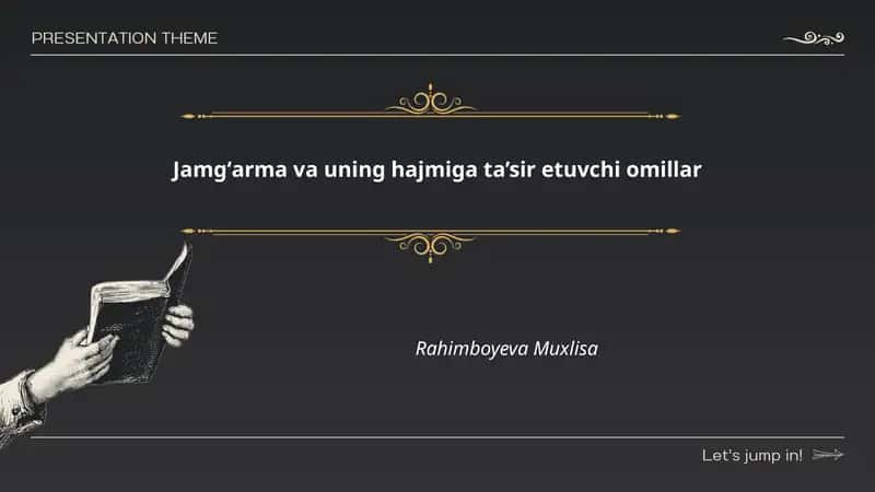 Jamgʻarma va uning hajmiga ta’sir etuvchi omillar