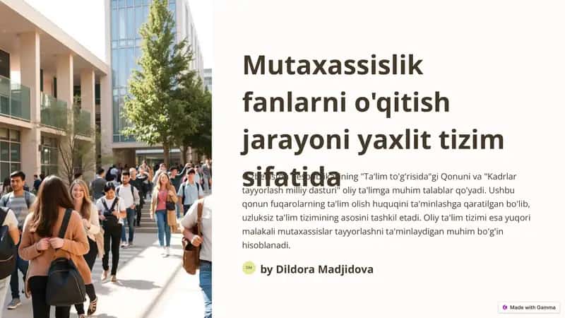 Oliy ta'lim tizimi