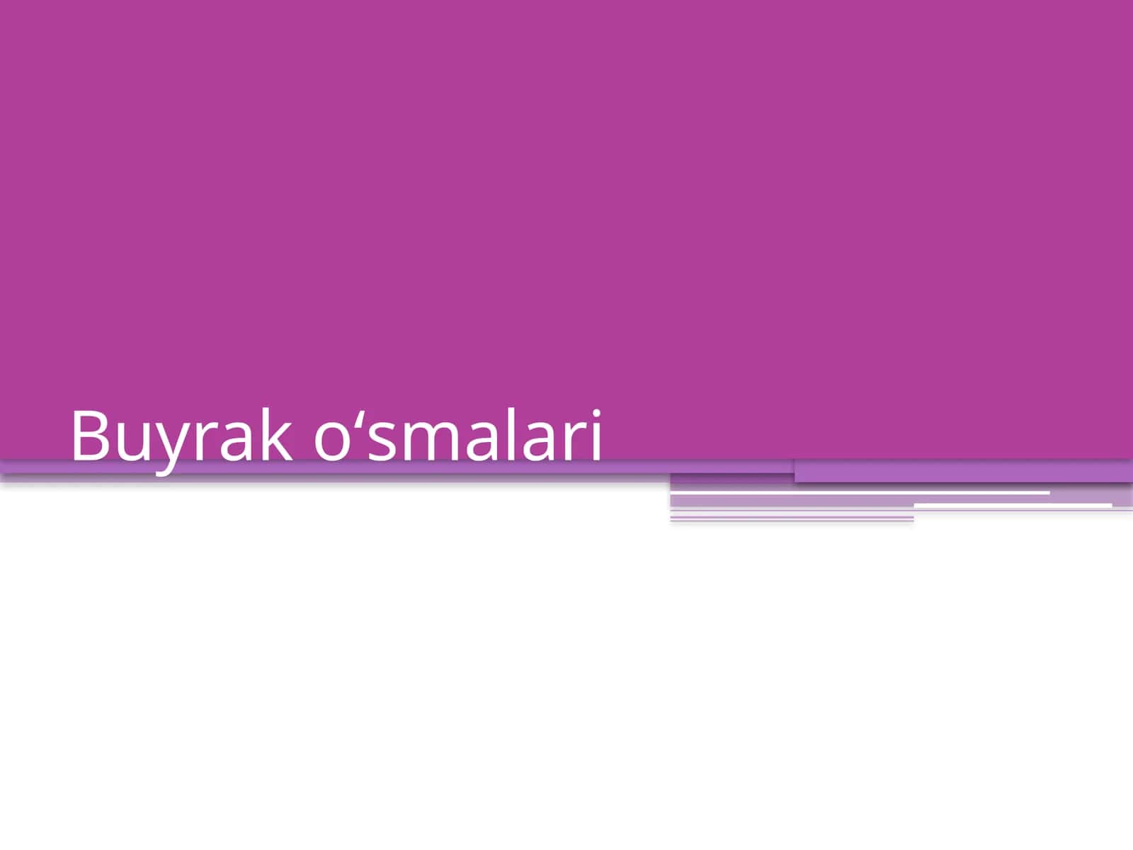 Buyrak oʻsmalari