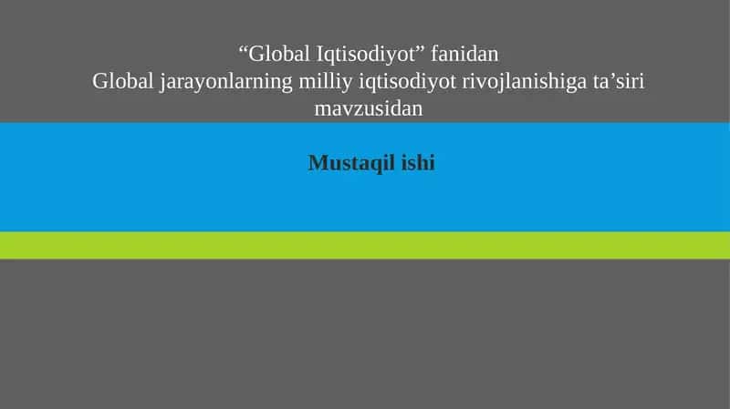 GlobalIqtisodiyot