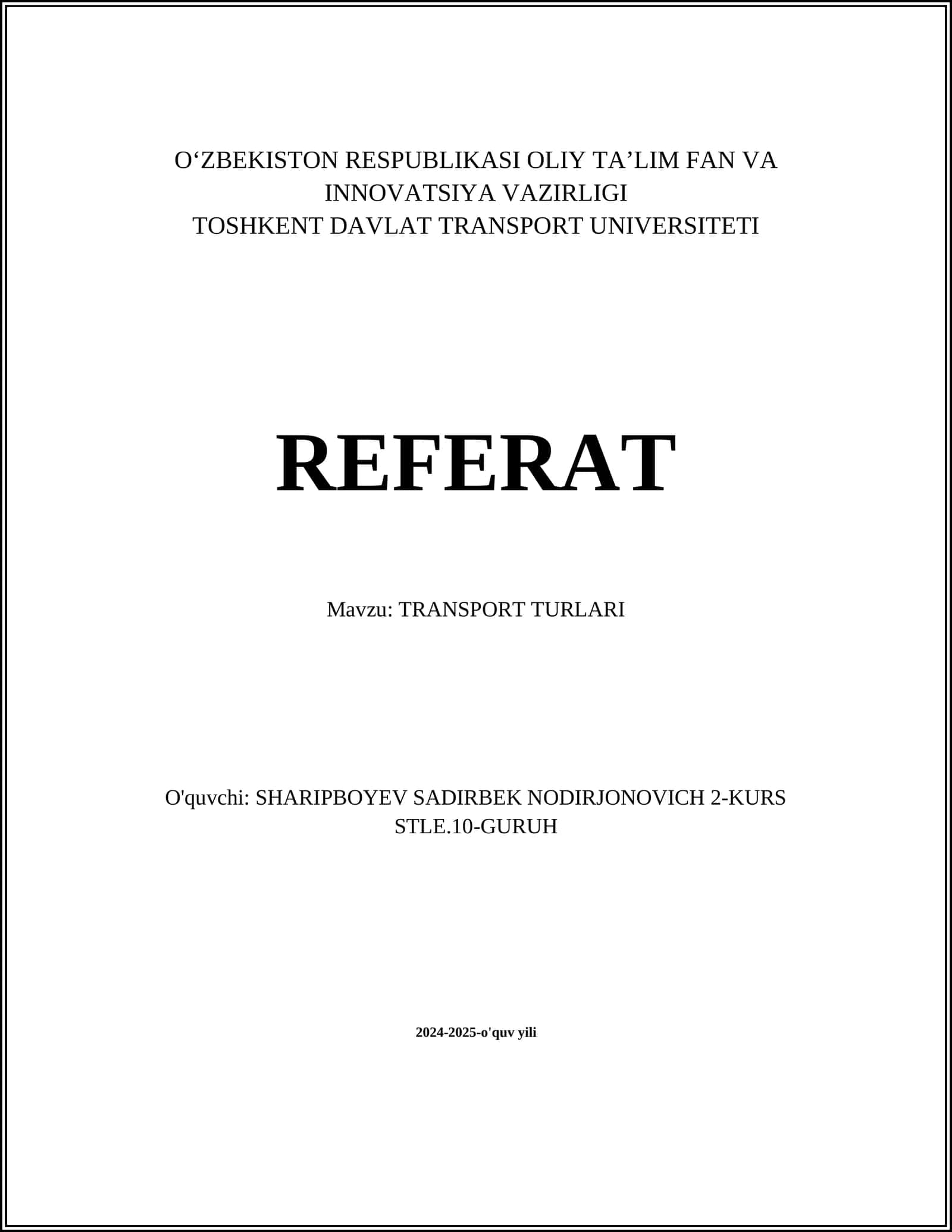 TRANSPORT TURLARI