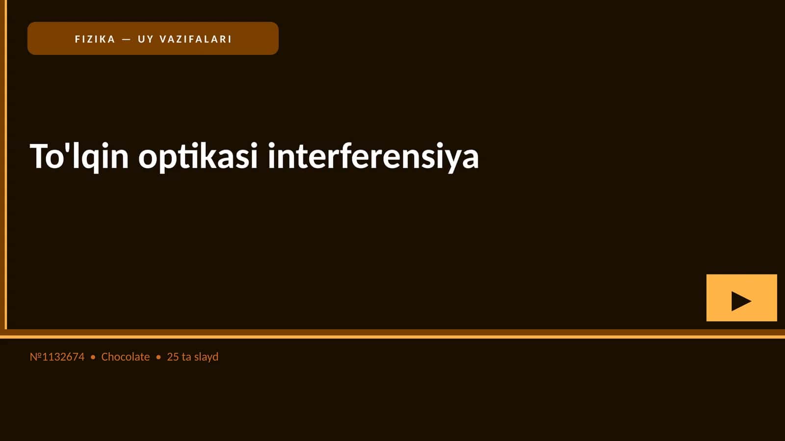 FIZIKA — UY VAZIFALARI