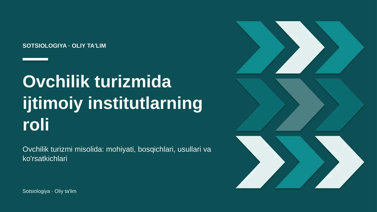 ovchilik turizmida ijtimoiy institutlarning roli 3053