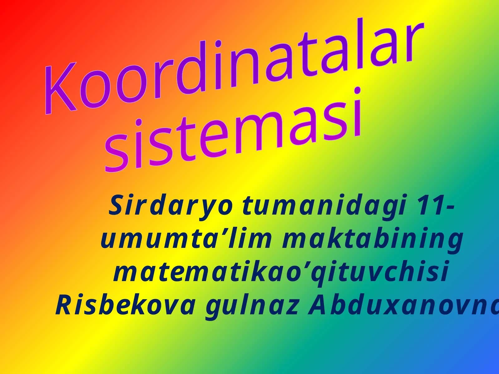 Koordinatalar sisemasi