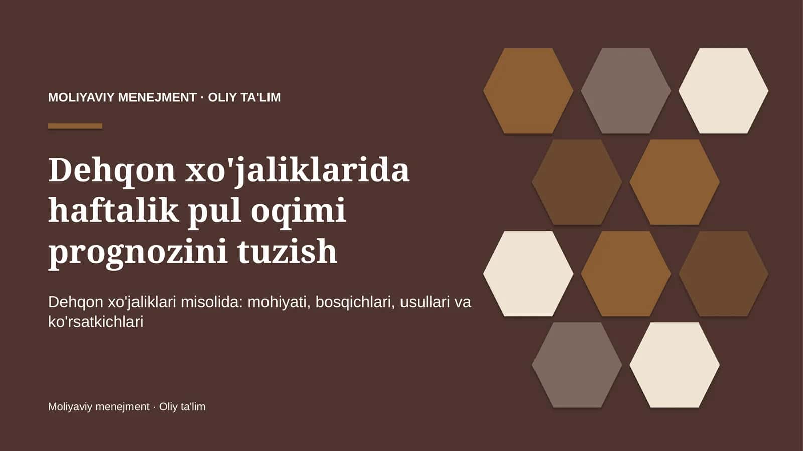 Haftalik pul oqimi prognozi: mohiyati