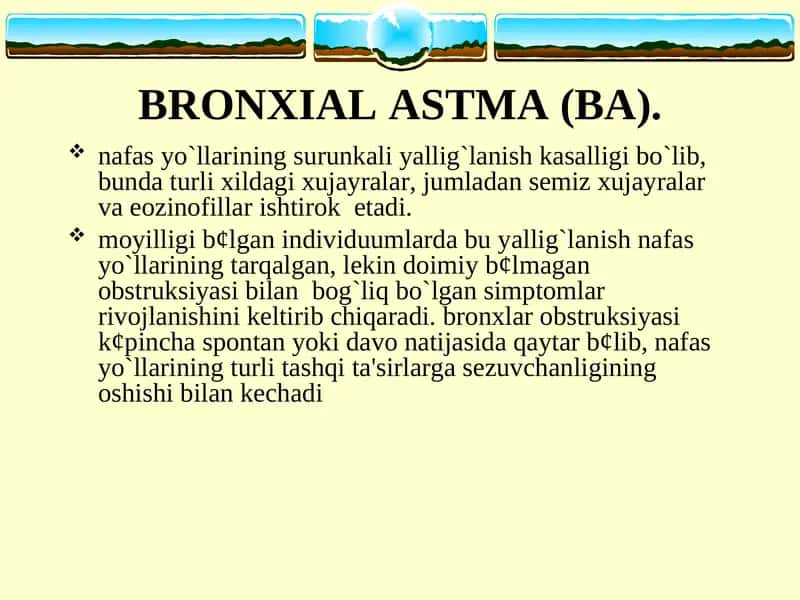 BRONXIAL ASTMA (BA)