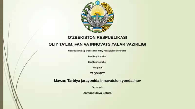 Tarbiya jarayonida innavatsion yondashuv