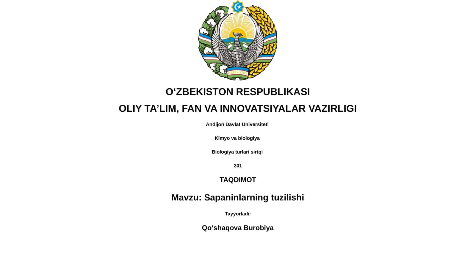 Saponinlarning tuzilishi