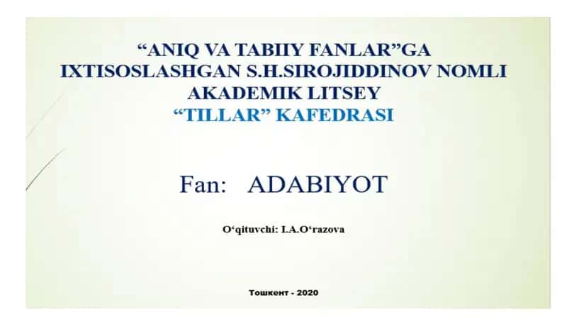 ALISHER NAWOIY LIRIKASI
