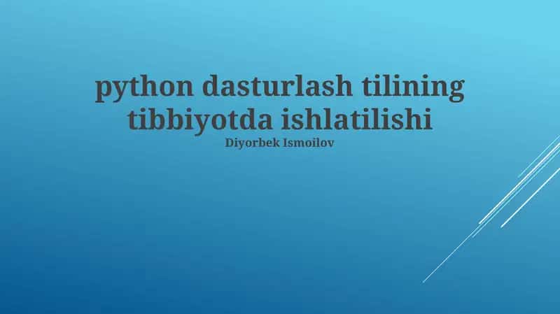 Tibbiyotda Python dasturlash tili