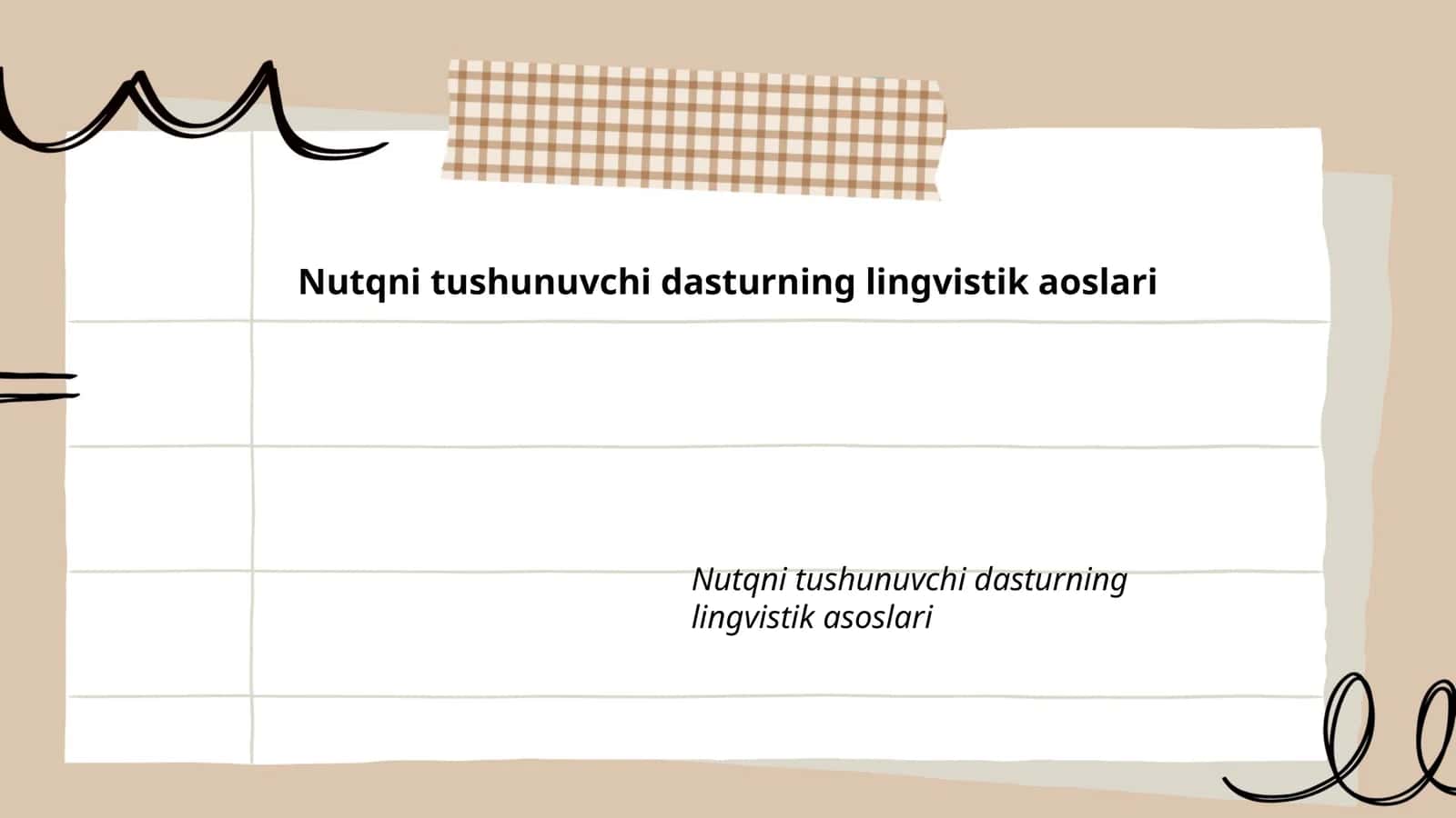 Nutqni tushunuvchi dasturning lingvistik asoslari