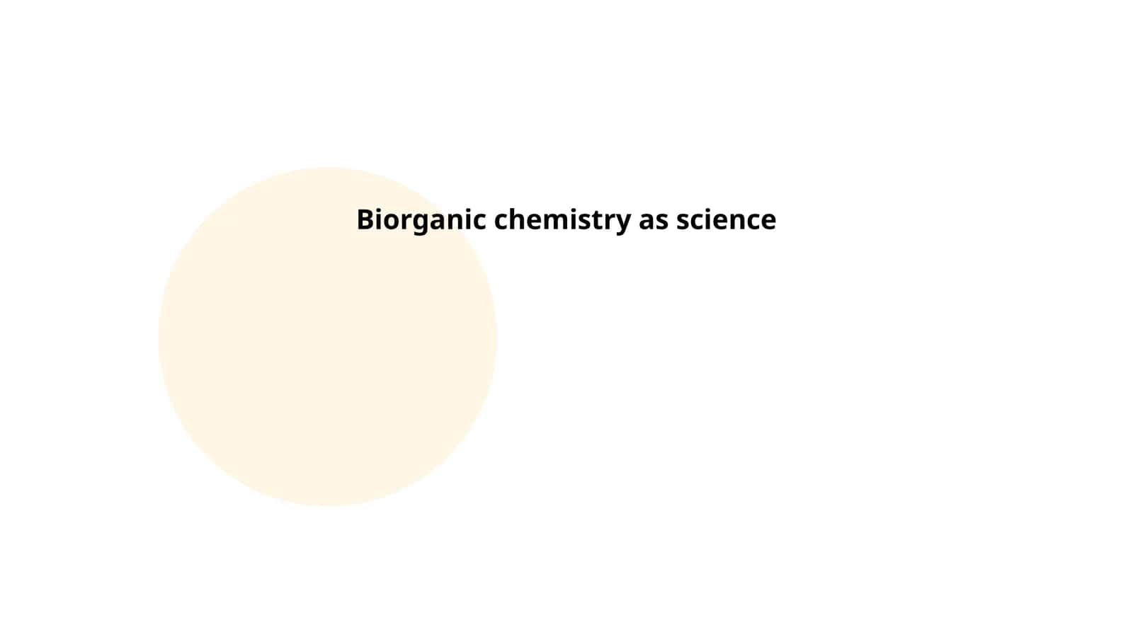 Biorganic chemistry as science