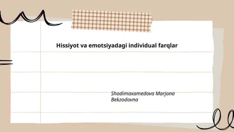 Hissiyot va emotsiyadagi individual farqlar