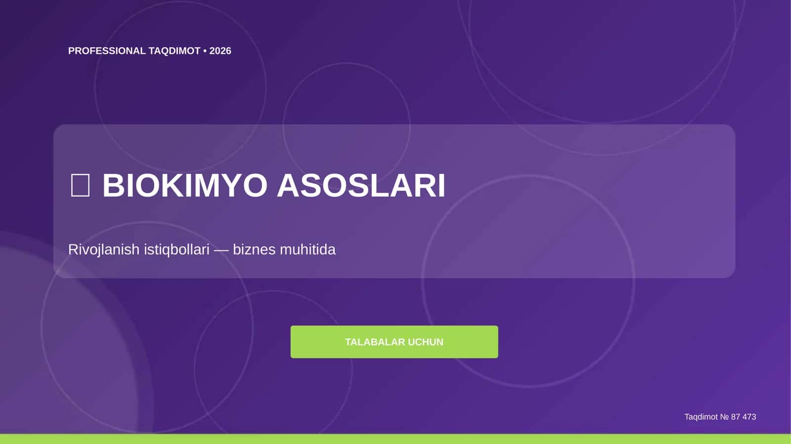 BIOKIMYO ASOSLARI