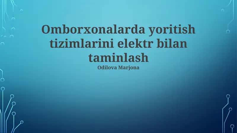 Issiqxona Yoritish Tizimlari Uchun Elektr Ta'minoti