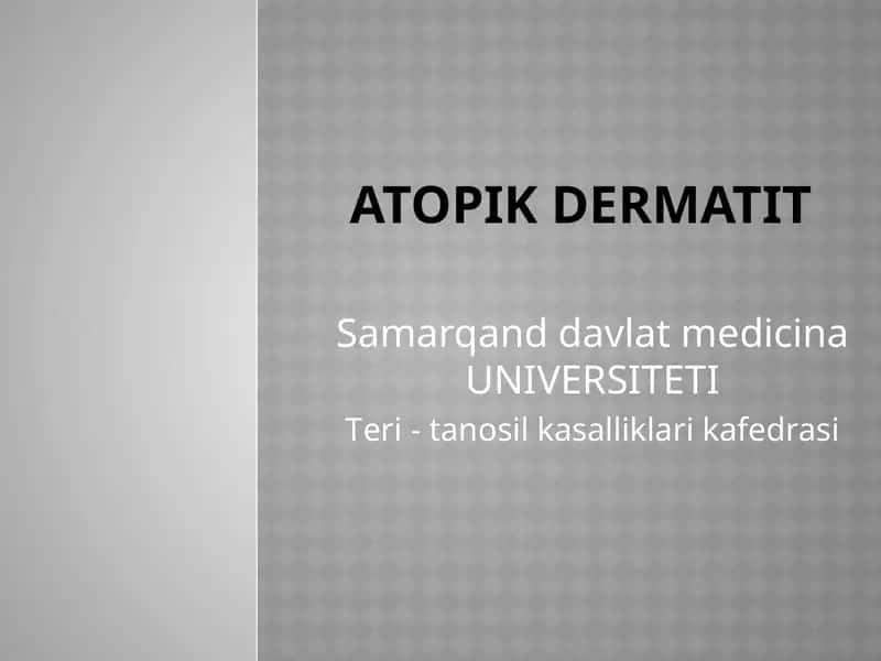 Atopik dermatit