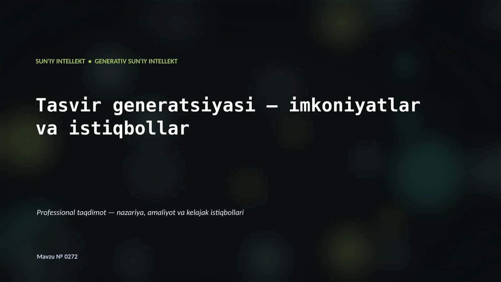 Generativ SUN'IY INTELLEKT