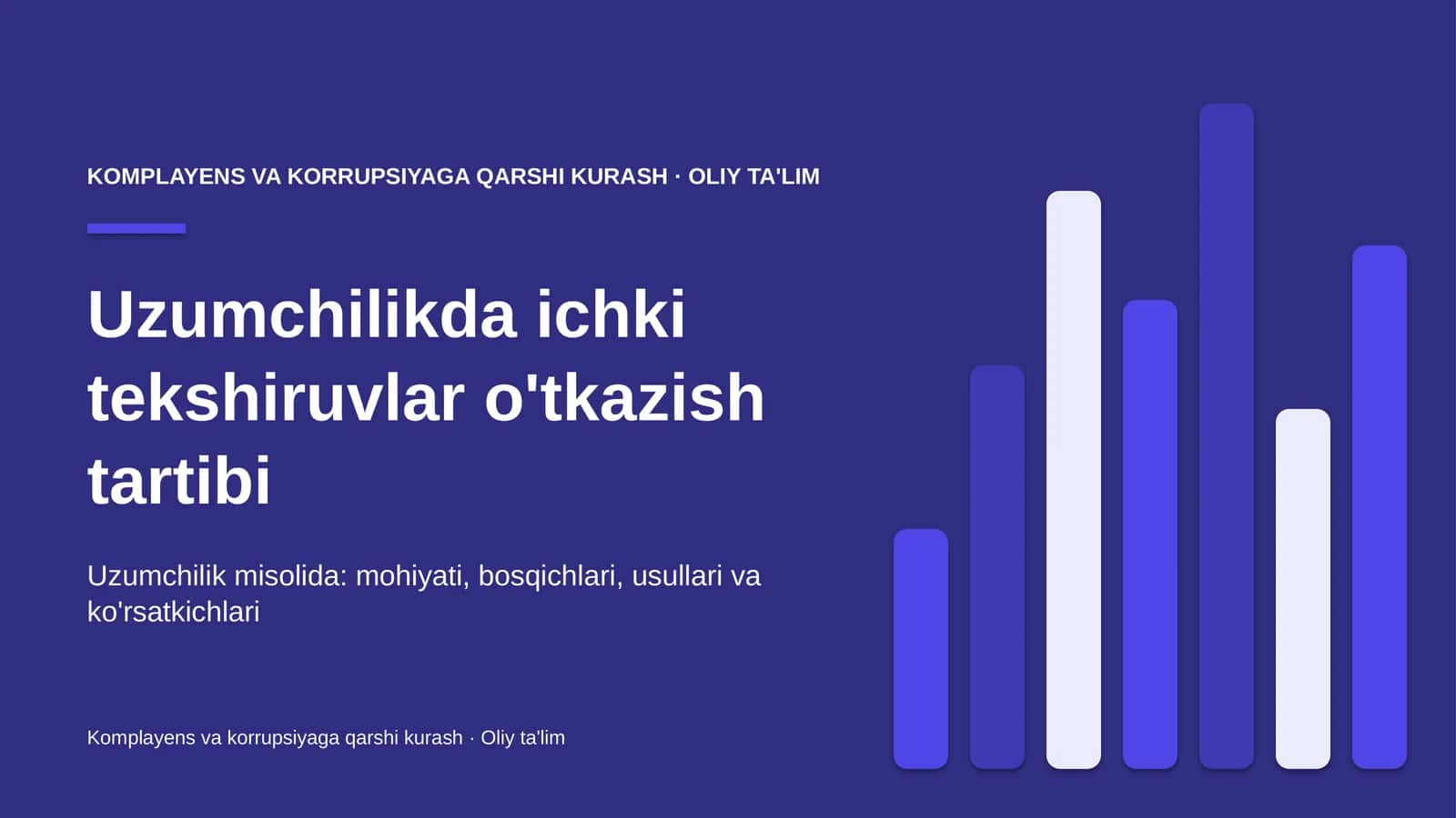 Uzumchilikda ichki tekshiruvlar o'tkazish tartibi