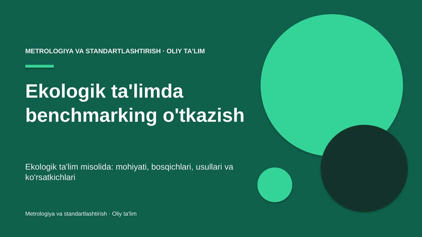 ekologik ta'limda benchmarking o'tkazish 6347