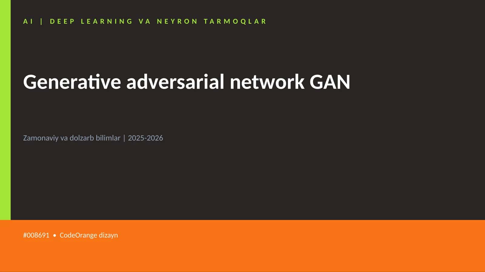 Generative adversarial network GAN