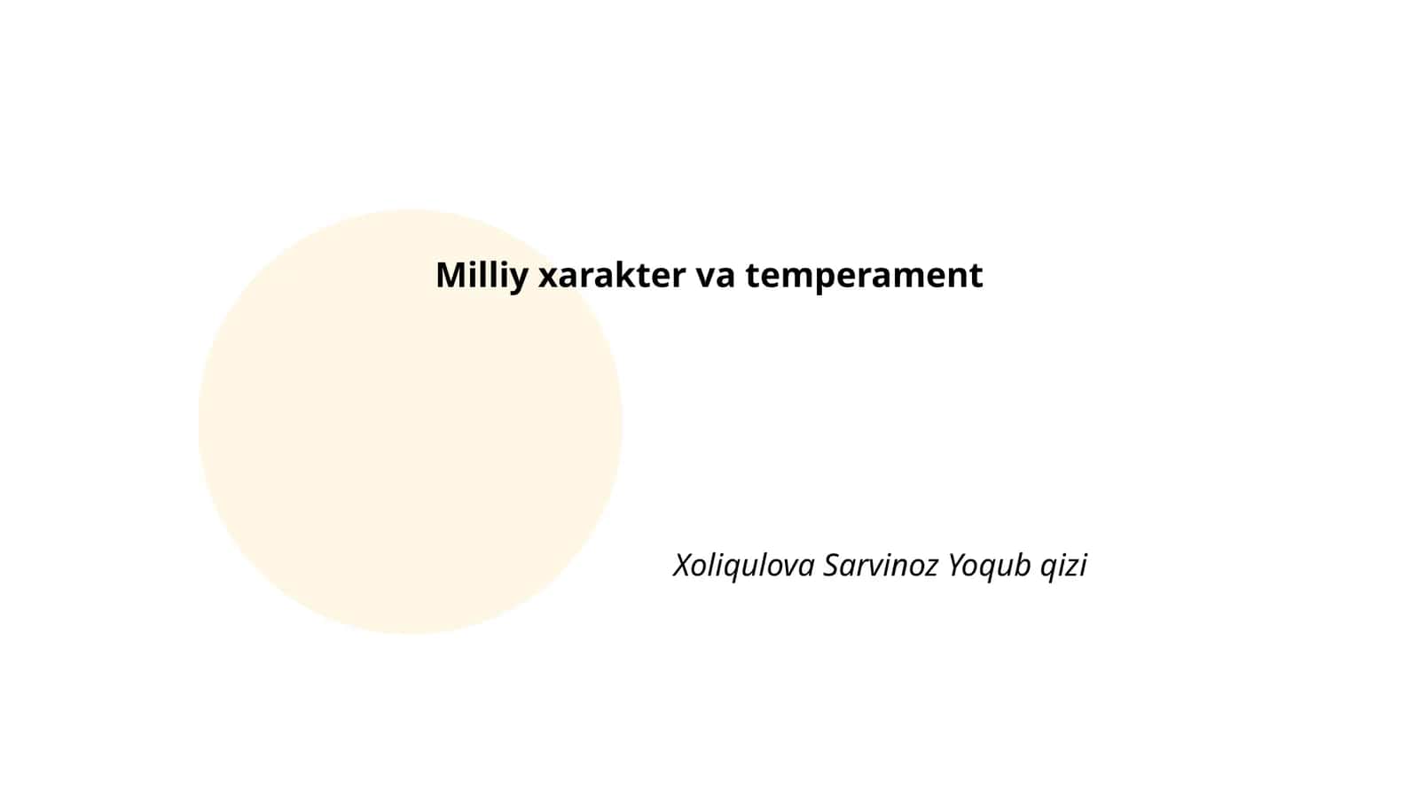 Milliy xarakter va temperament