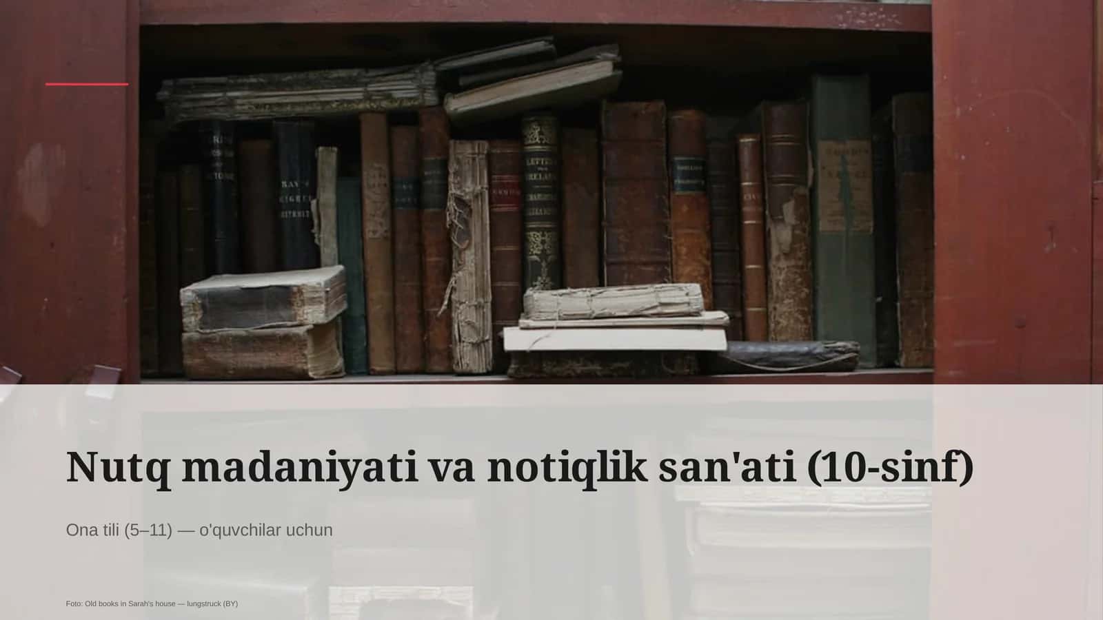 Nutq madaniyati va notiqlik san'ati (10-sinf)