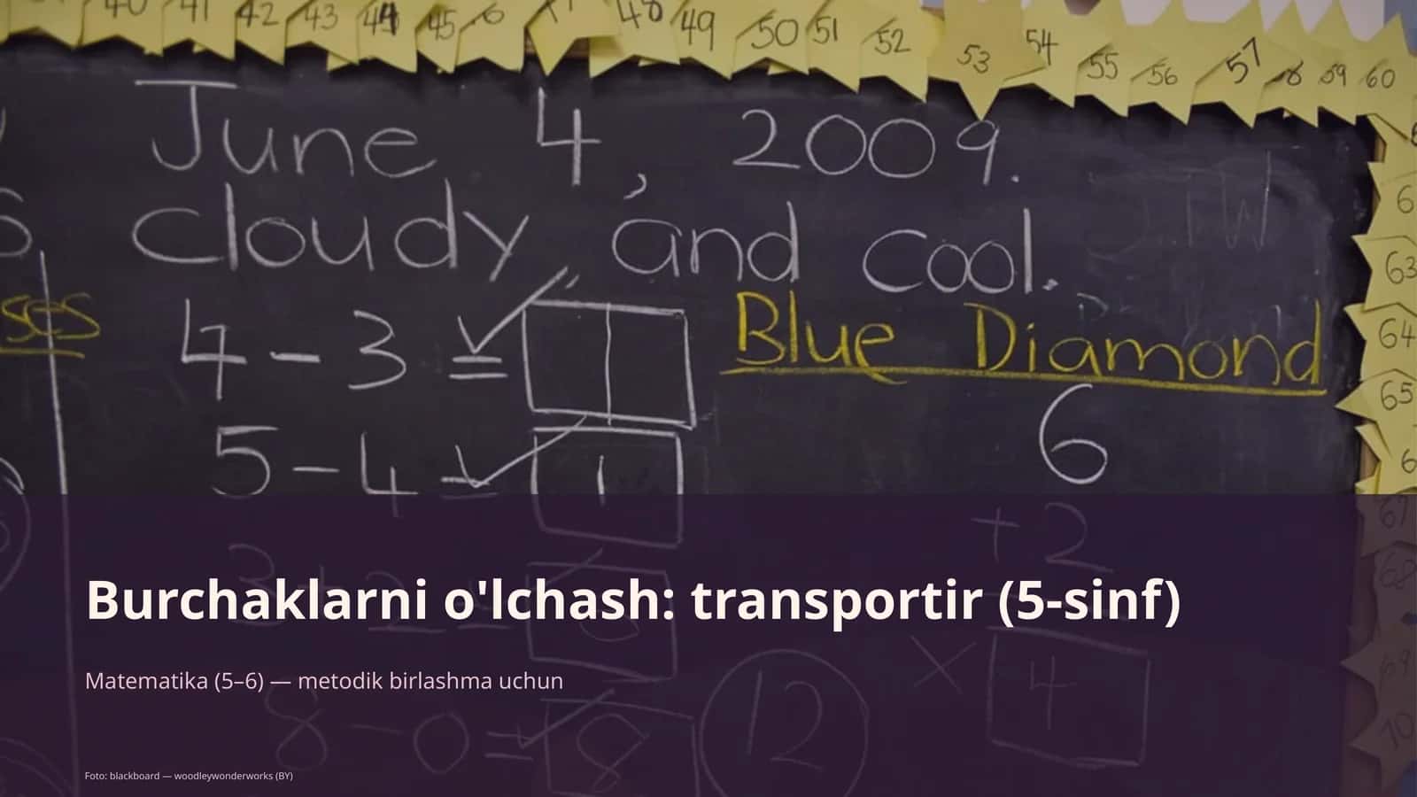 Burchaklarni o'lchash: transportir (5-sinf)