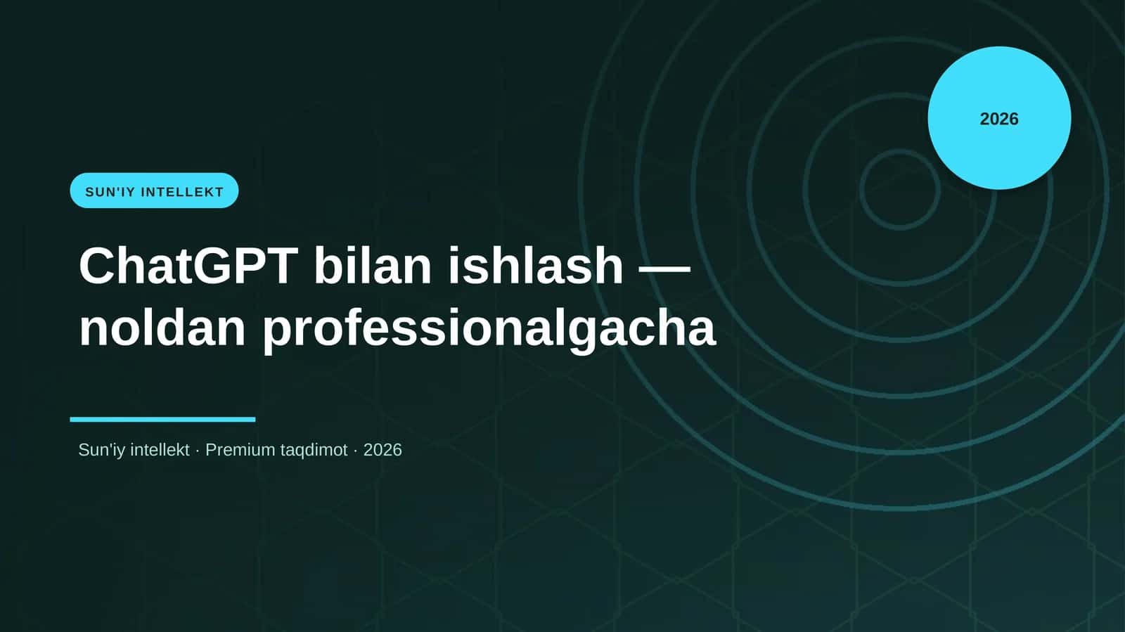 ChatGPT bilan ishlash — noldan professionalgacha